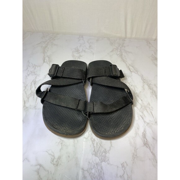 Chaco Lowdown Mens Size 7 Black Beach Walking Outdoor Strappy Slide Sandals